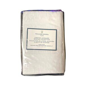 Williams-Sonoma Home Cheetah Jacquard King Sham Cotton Silvery White 36"x20"